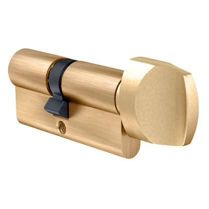 EVVA A5 KDZ Euro Key & Turn Cylinder KA A67670 72mm 36-T36 31-10-T31 - Polished Brass