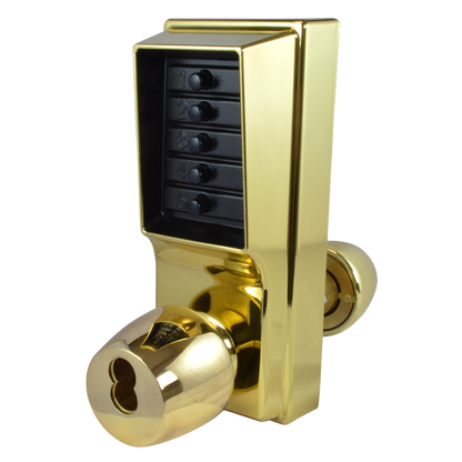 DORMAKABA Simplex 1000 Series 1021B Knob Operated Digital Lock With Key Override No Cylinder 1021B-03 - Polished Brass