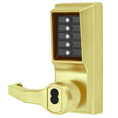 DORMAKABA Simplex L1000 Series L1021B Digital Lock Lever Operated Left Handed No Cylinder LR1021B-03 - Polished Brass