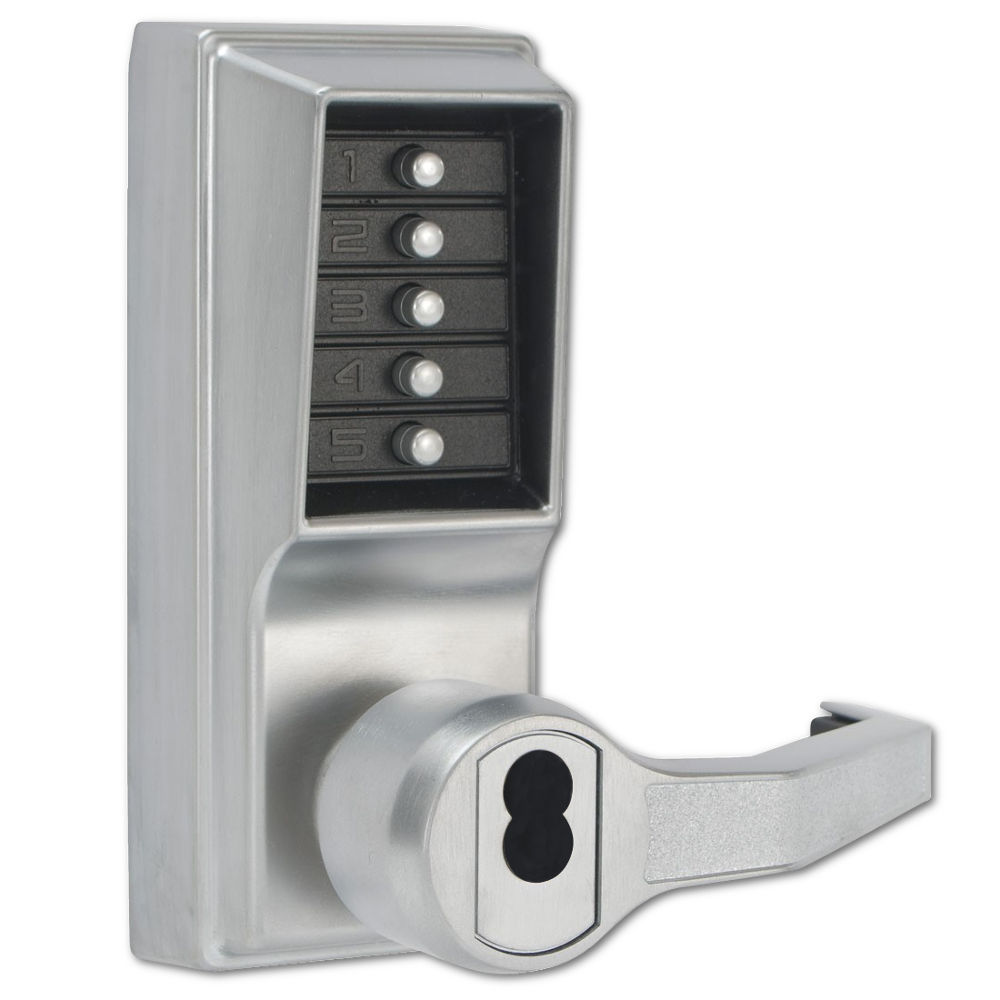 DORMAKABA Simplex L1000 Series L1021B Digital Lock Lever Operated Right Handed No Cylinder LR1021B-26D - Satin Chrome