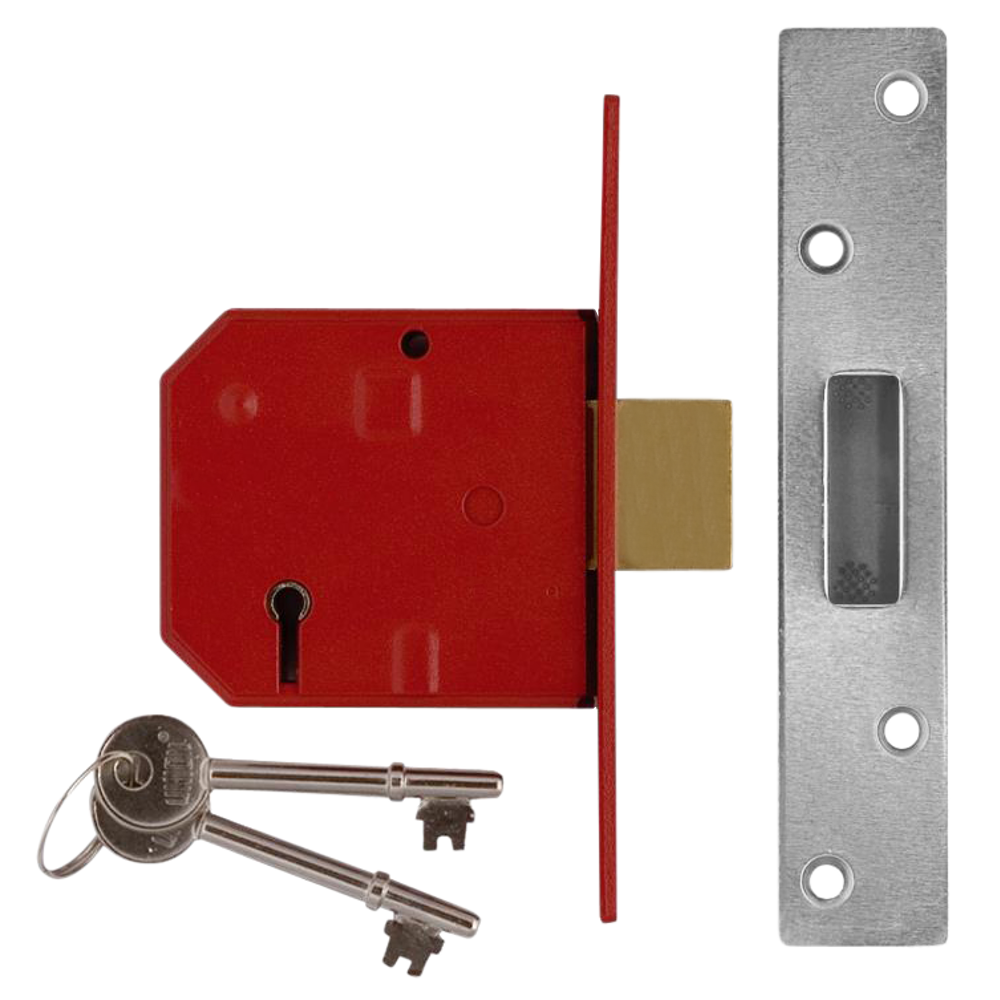 UNION 2134 5 Lever Deadlock 79.5mm Keyed Alike - Satin Chrome