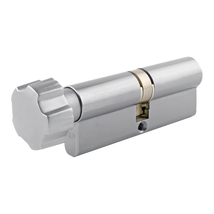 UNION 2X19 Euro Key & Turn Cylinder 74mm 37/T37 32/10/T32 Keyed Alike WVL482 - Satin Chrome