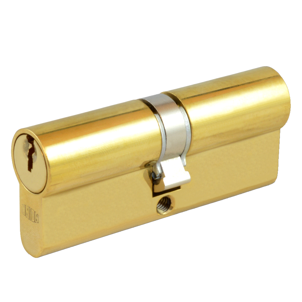 UNION 2X18 Euro Double Cylinder 65mm 32.5/32.5 27.5/10/27.5 Keyed Alike WVL482 PL - Polished Lacquered Brass