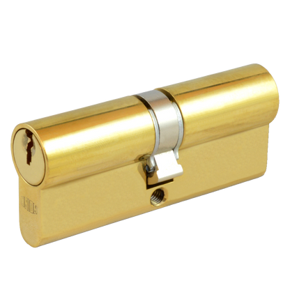 UNION 2X18 Euro Double Cylinder 65mm 32.5/32.5 27.5/10/27.5 Keyed Alike WVL482 PL - Polished Lacquered Brass