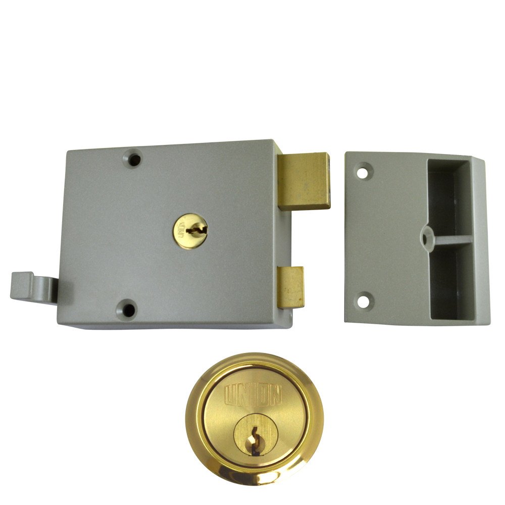 UNION 1332 & 1334 Drawback Rimlock 60mm CG Case Cyl - Polished Lacquered Brass