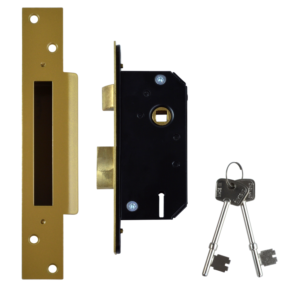 WILLENHALL LOCKS M3 5 Lever Sashlock 50mm Keyed Alike - Polished Brass