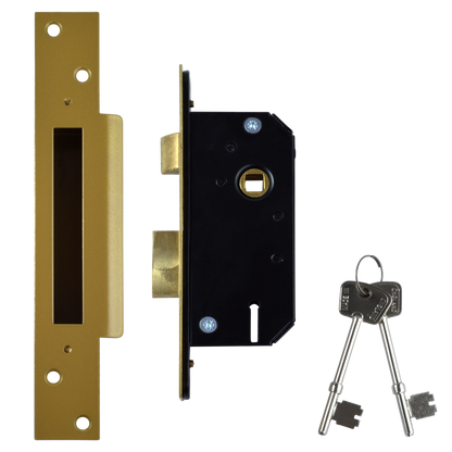 WILLENHALL LOCKS M3 5 Lever Sashlock 50mm Keyed Alike - Polished Brass