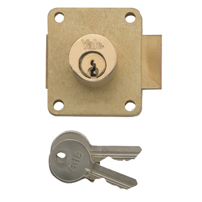 YALE 076 Cylinder Straight Cupboard Lock 22mm Keyed To Differ - Satin Chrome