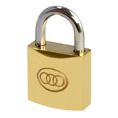 Tricircle 26 Series Brass Open Shackle Padlocks 20mm Keyed To Differ - Brass