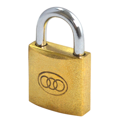 Tricircle 26 Series Brass Open Shackle Padlocks 25mm Keyed To Differ - Brass