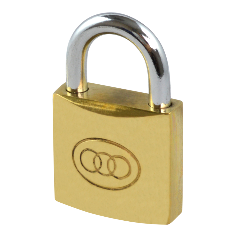 Tricircle 26 Series Brass Open Shackle Padlocks 32mm Keyed To Differ - Brass