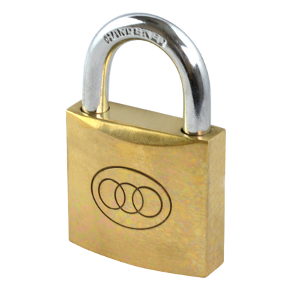 Tricircle 26 Series Brass Open Shackle Padlocks 38mm Keyed To Differ - Brass