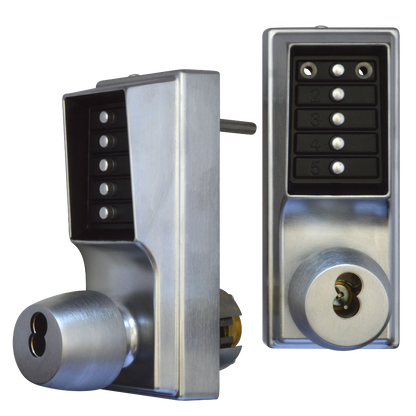 DORMAKABA EE1000 Series EE1021B Back To Back Digital Lock With Key Override On Both Sides No Cylinder - Satin Chrome