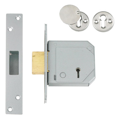 UNION C-Series 3G114E BS 5 Lever Deadlock 67mm Keyed To Differ - Satin Chrome