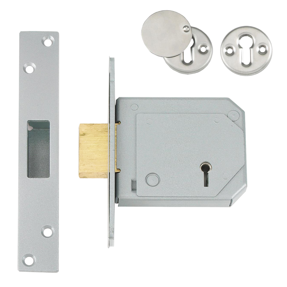 UNION C-Series 3G114E BS 5 Lever Deadlock 80mm Keyed To Differ - Satin Chrome