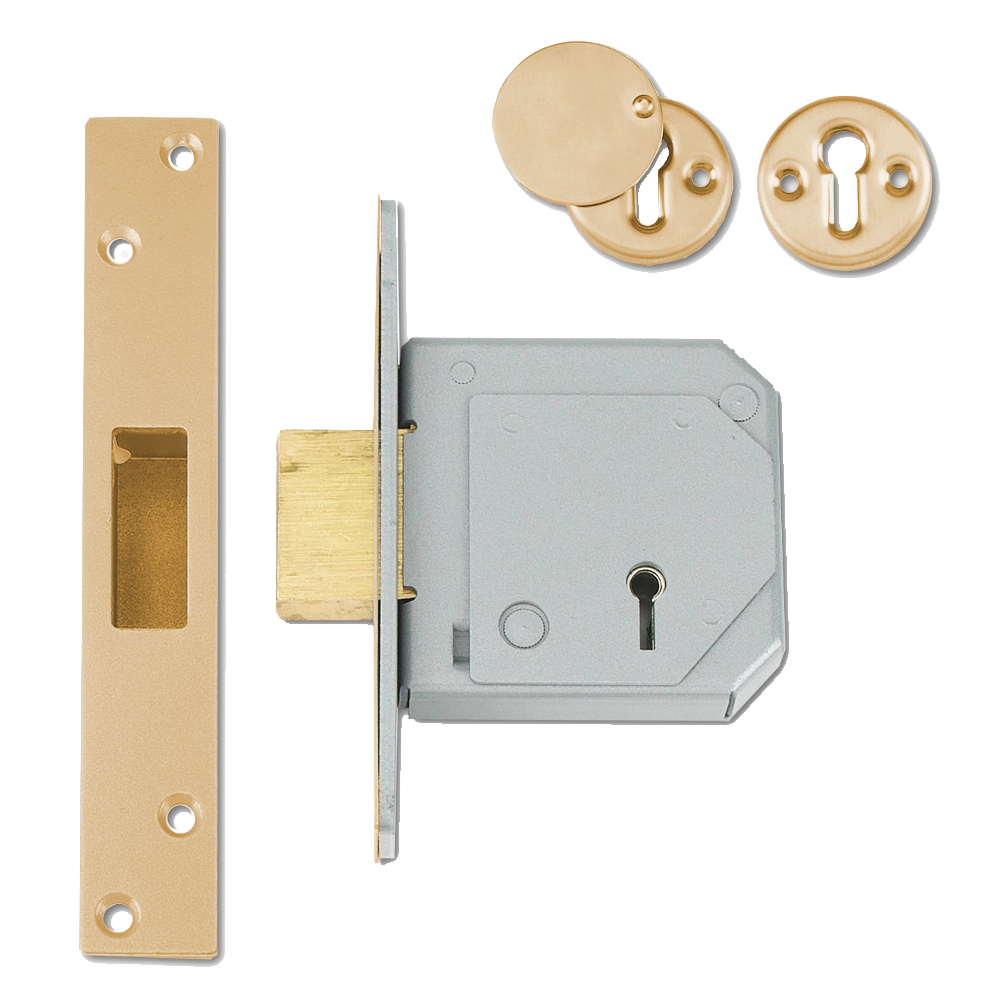 UNION C-Series 3G114E BS 5 Lever Deadlock 67mm Keyed Alike - Polished Brass