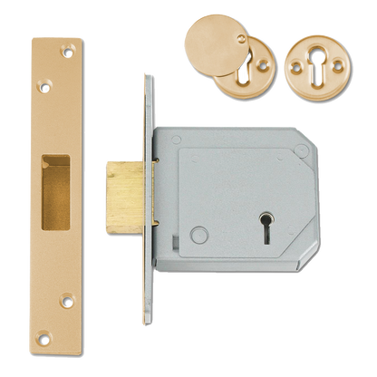 UNION C-Series 3G114E BS 5 Lever Deadlock 80mm Keyed Alike - Polished Brass