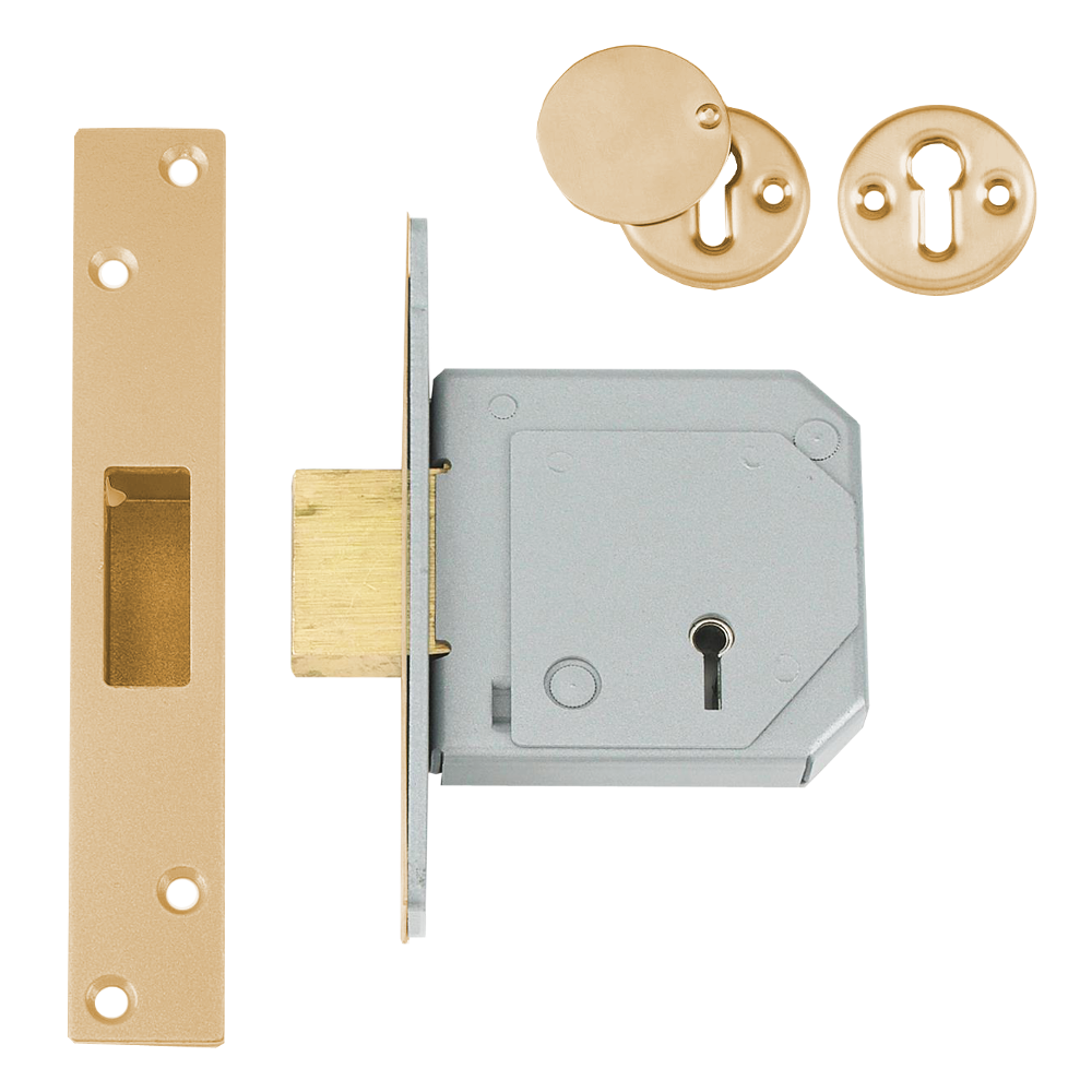 UNION C-Series 3G114E BS 5 Lever Deadlock 67mm Keyed To Differ Trade Pack 20 - Polished Brass