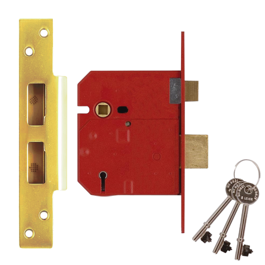 UNION 2234E BS 5 Lever Sashlock 80mm Keyed To Differ - Polished Lacquered Brass