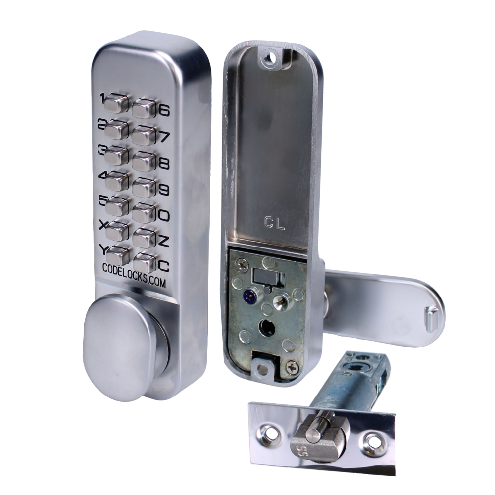 CODELOCKS CL155 Digital Lock With Optional Holdback CL155 - Satin Chrome