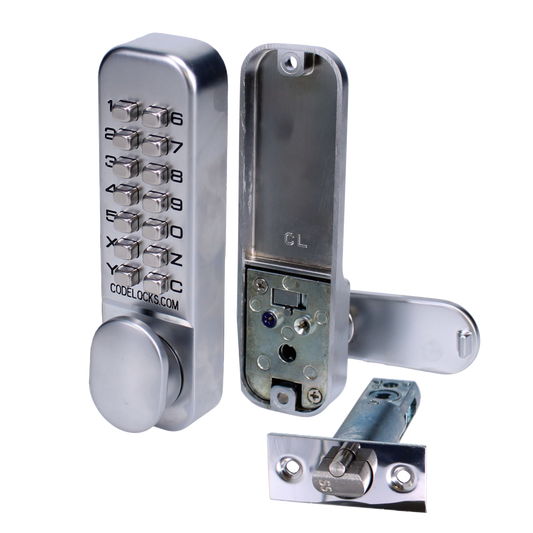 CODELOCKS CL155 Digital Lock With Optional Holdback CL155 - Satin Chrome