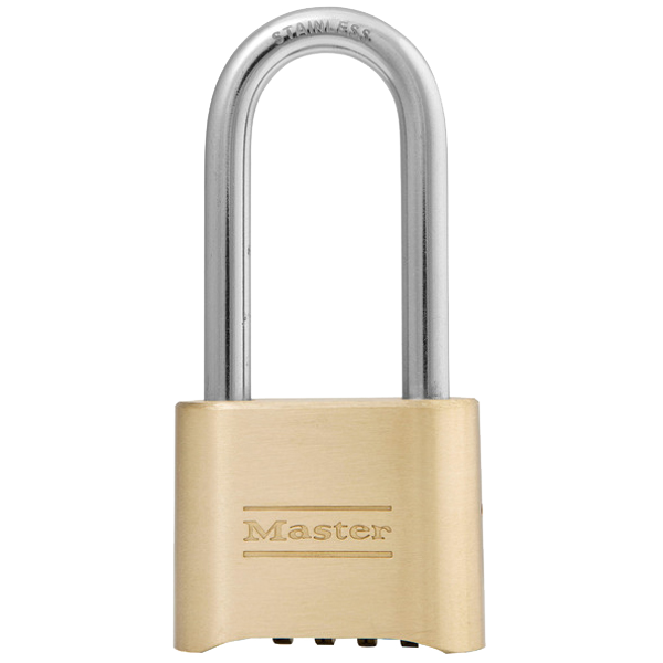 MASTER LOCK 175 Brass Open Shackle Combination Padlock Keyed To Differ Long Shackle Pro - Hardened Steel