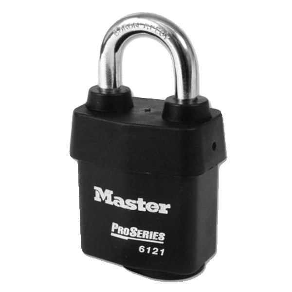 MASTER LOCK 6121 & 6127 Pro-Series Laminated Padlock 6121 EURD 54mm Keyed To Differ - Black