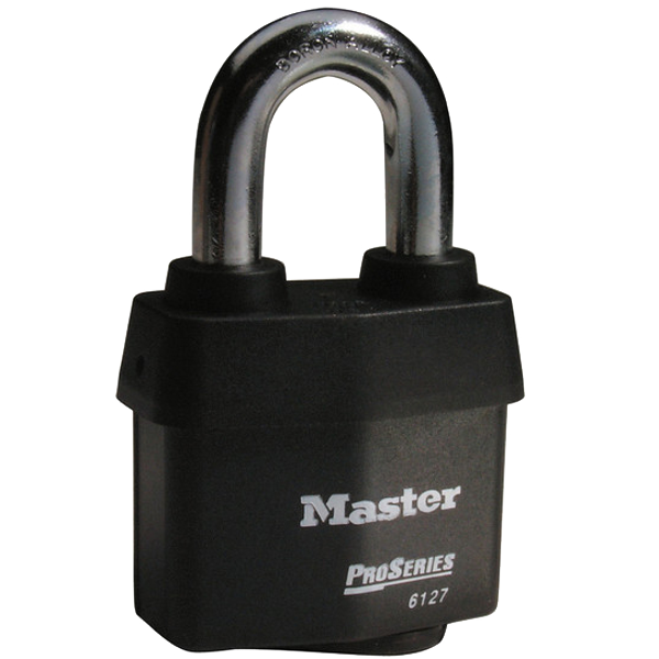 MASTER LOCK 6121 & 6127 Pro-Series Laminated Padlock 6127 EURD 67mm Keyed To Differ Pro - Black