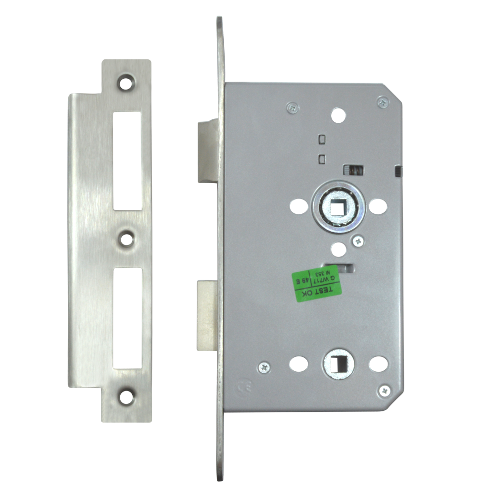 Briton 5430 DIN Mortice Bathroom Lock 60mm Square - Stainless Steel