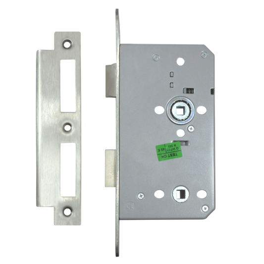 Briton 5430 DIN Mortice Bathroom Lock 60mm Square - Stainless Steel