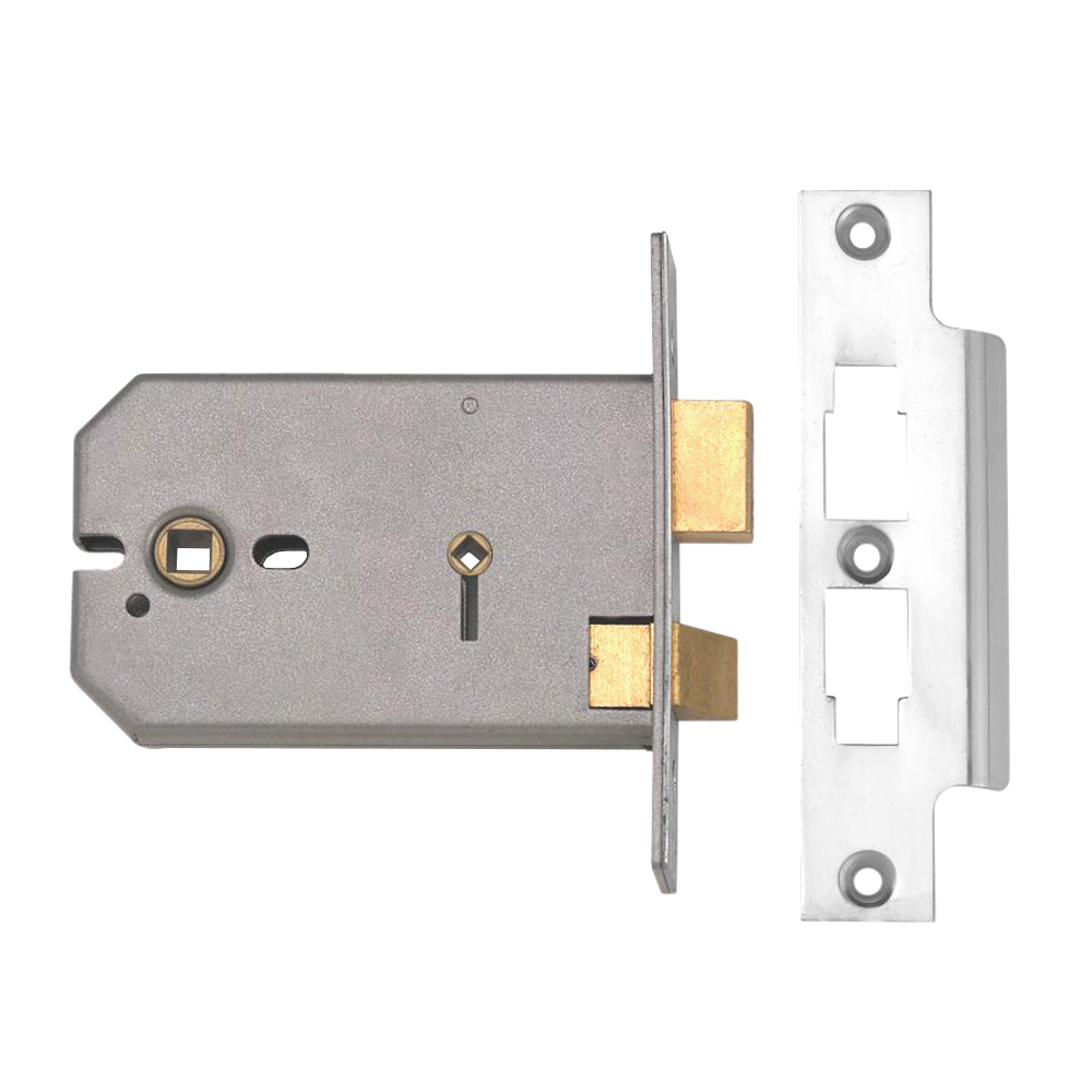 UNION 2026 Horizontal Mortice Bathroom Lock 127mm - Satin Chrome