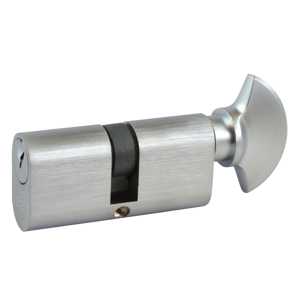 ERA 5-Pin Oval Key & Turn Cylinder 60mm 30/T30 25/10/T25 Keyed To Differ - Satin Chrome