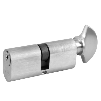 ERA 6-Pin Oval Key & Turn Cylinder 70mm 35/T35 30/10/T30 Keyed To Differ - Satin Chrome