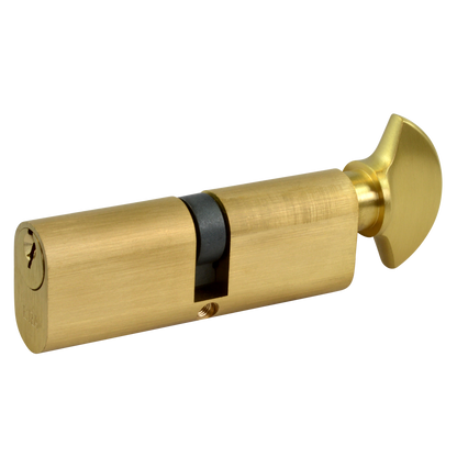 ERA 6-Pin Oval Key & Turn Cylinder 80mm 40/T40 35/10/T35 Keyed To Differ - Polished Brass