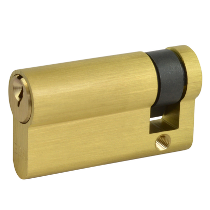 ERA 6-Pin Euro Half Cylinder 55mm 45/10 Keyed To Differ - Polished Brass