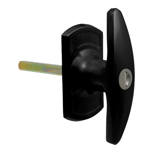 L&F 1616 Garage Door Lock Black