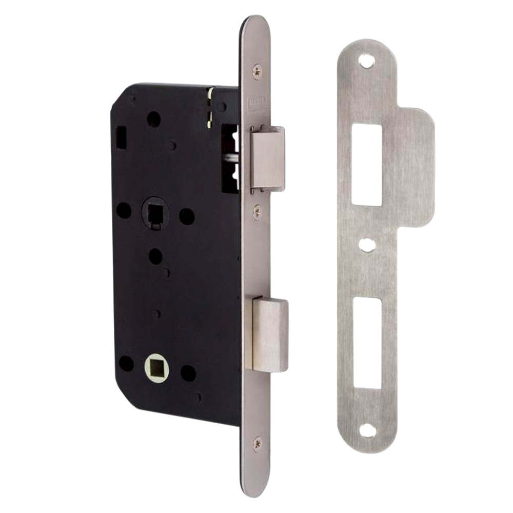 UNION J2C27 DIN Mortice Bathroom Lock 83mm Radius - Stainless Steel