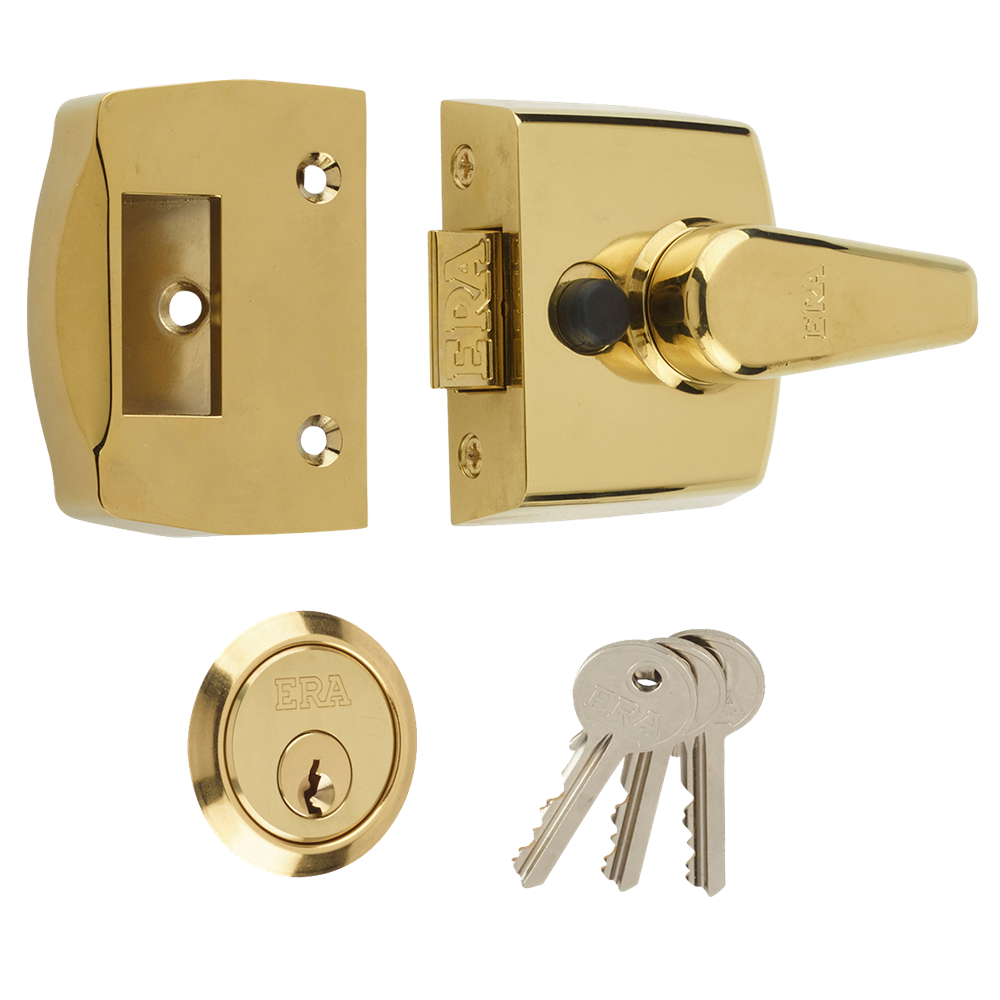 ERA 1430 & 1450 Non-Deadlocking Nightlatch 40mm Case Cyl - Polished Brass