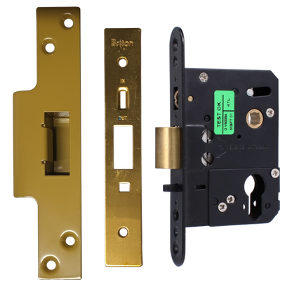 Briton 5250-57 Euro / Oval Nightlatch Case 76mm - Polished Brass