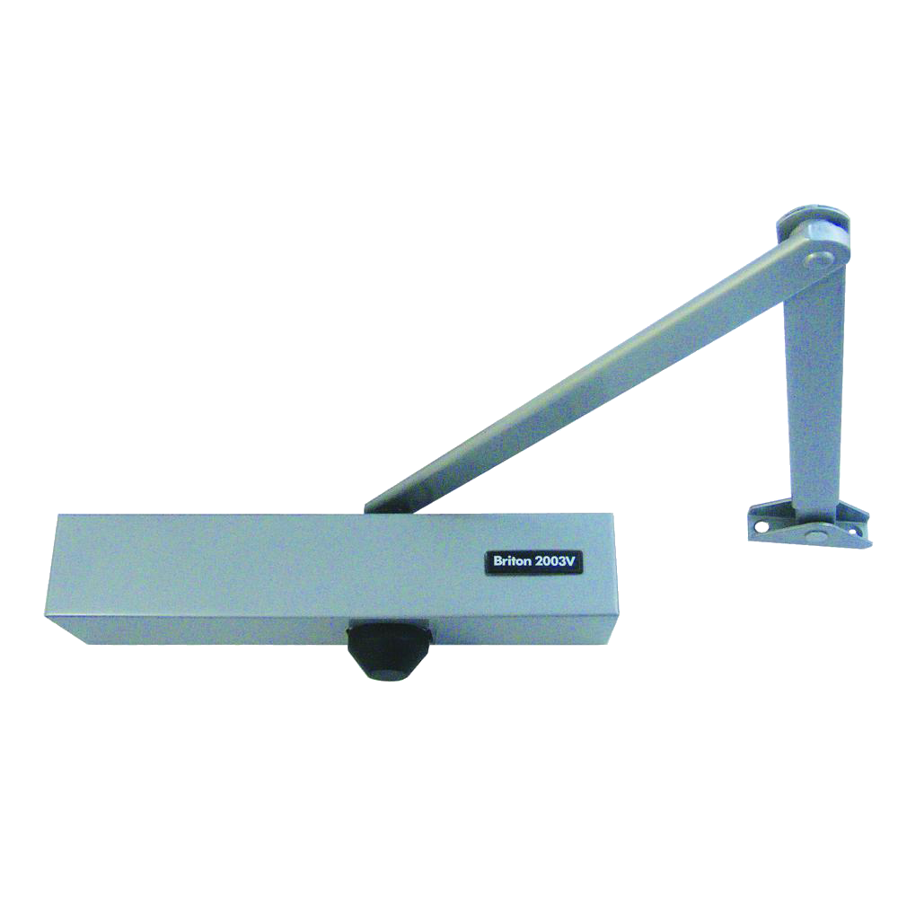 BRITON 2003V Size 1-4 Overhead Door Closer Silver - Silver Enamelled