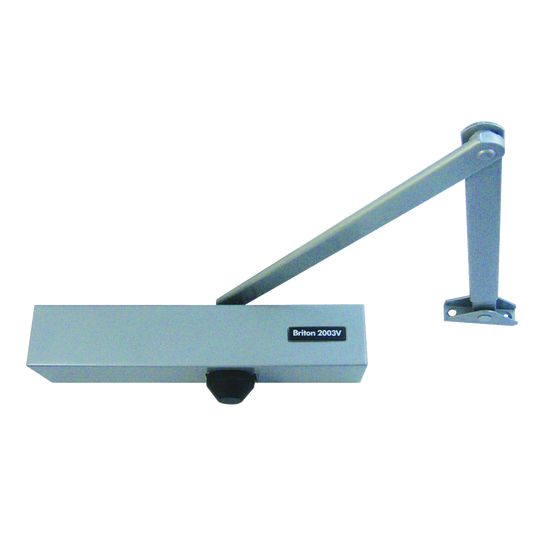 BRITON 2003V Size 1-4 Overhead Door Closer Silver - Silver Enamelled