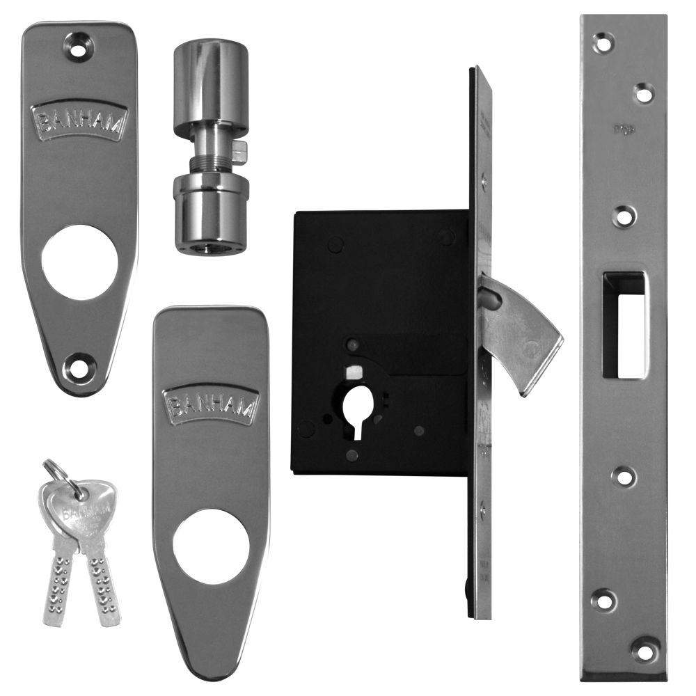 Banham M2002 Deadlock 75mm Keyed To Differ - Satin Chrome