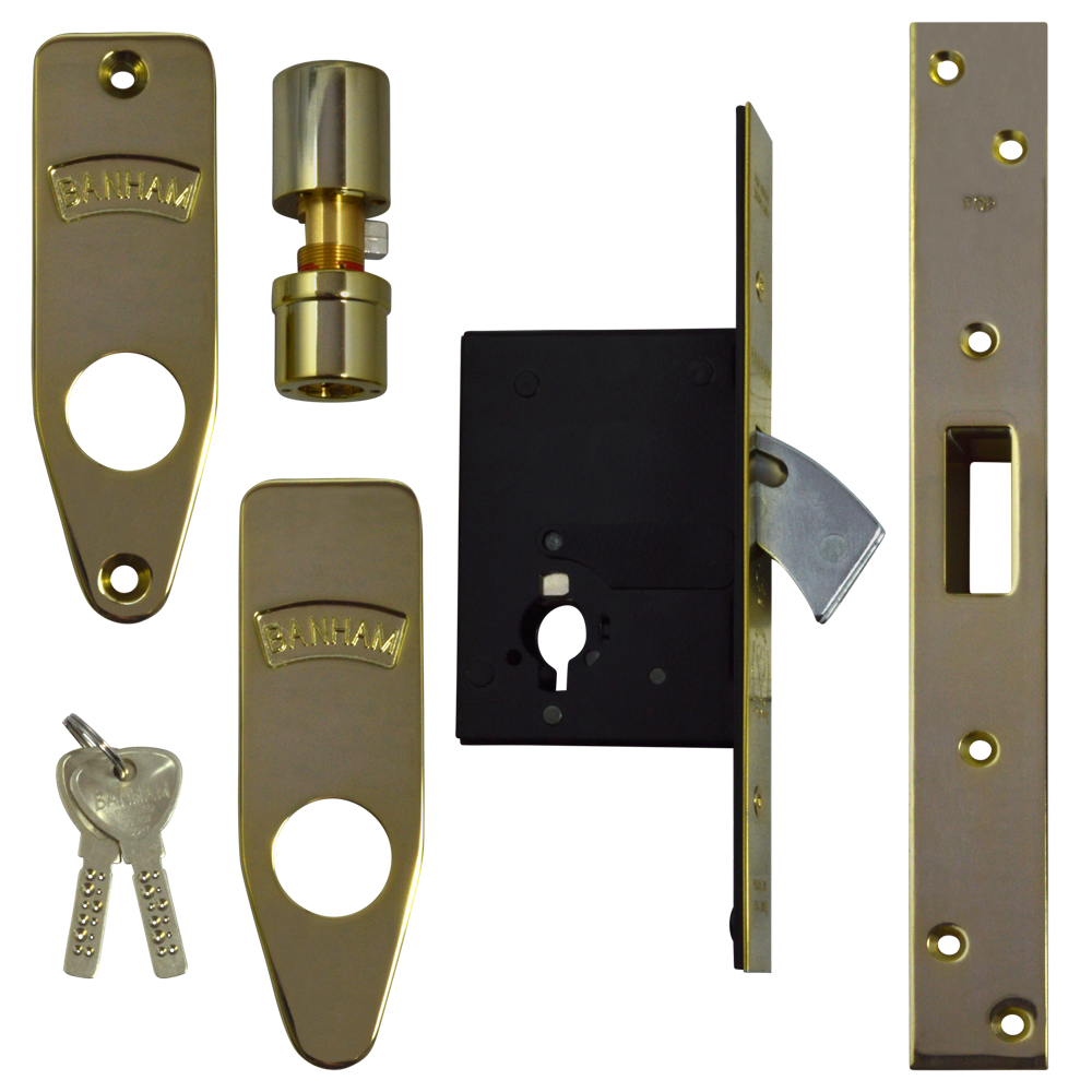 Banham M2002 Deadlock 75mm Keyed To Differ - Satin Brass