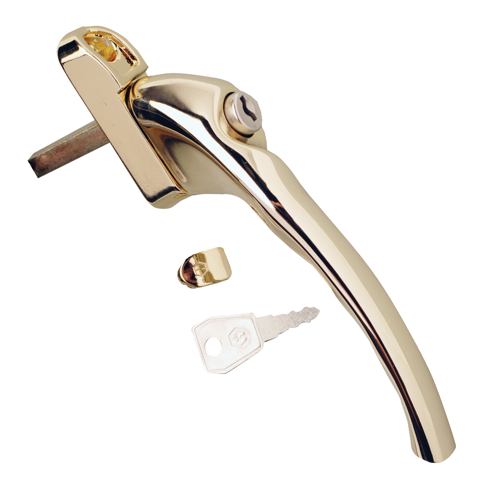 HOPPE UPVC Espag Handle Cranked Left Handed - Gold