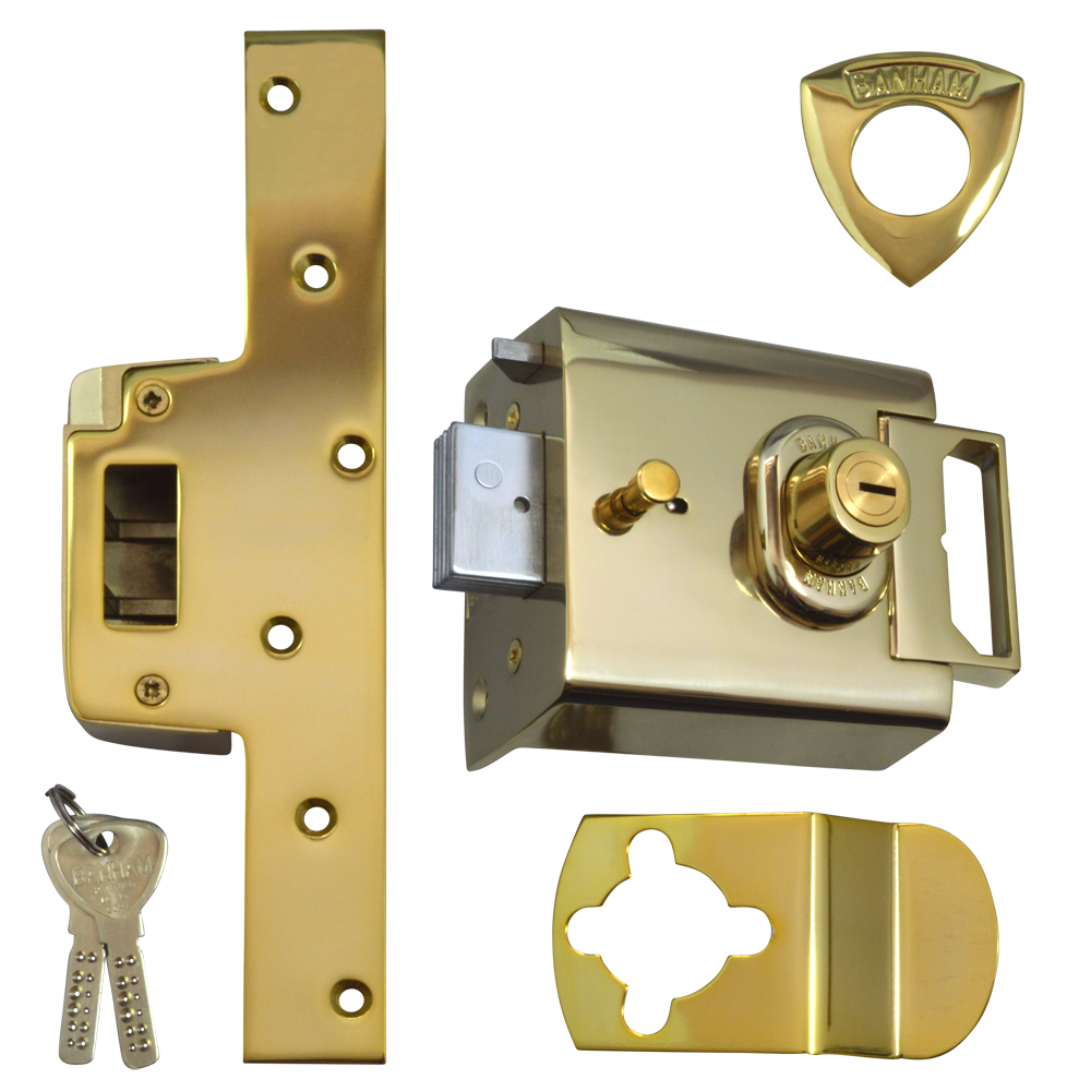 Banham L2000 Rimlock 96mm - Polished Brass