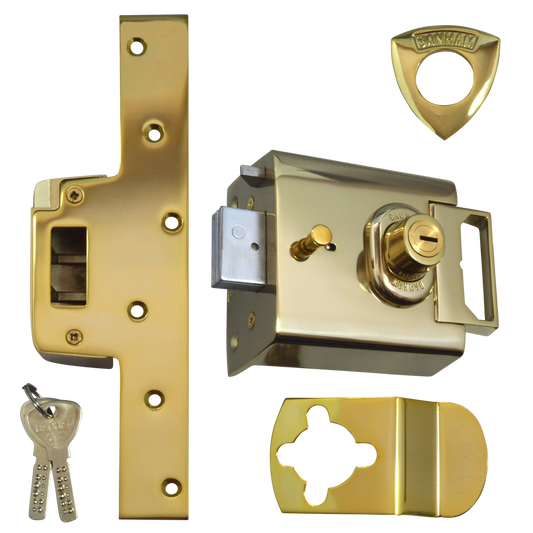 Banham L2000 Rimlock 96mm - Polished Brass