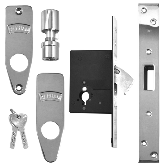 Banham M2002 Deadlock 75mm Keyed To Differ - Chrome Plated