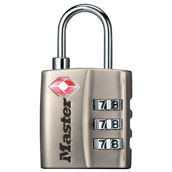 MASTER LOCK 4680 TSA Combination Luggage Padlock Pro - Nickel Plated