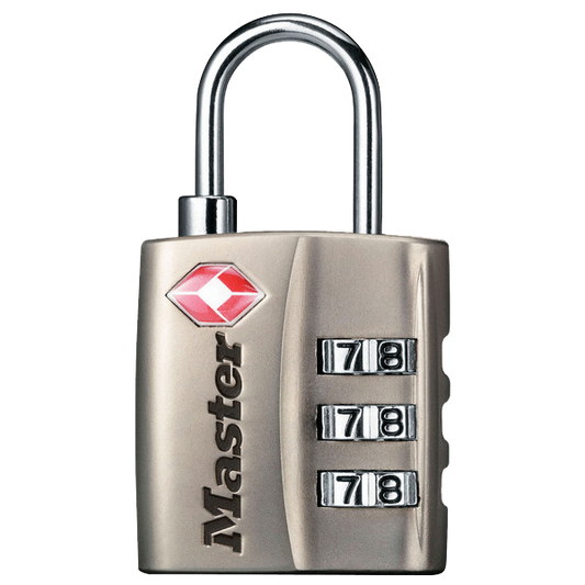 MASTER LOCK 4680 TSA Combination Luggage Padlock Pro - Nickel Plated