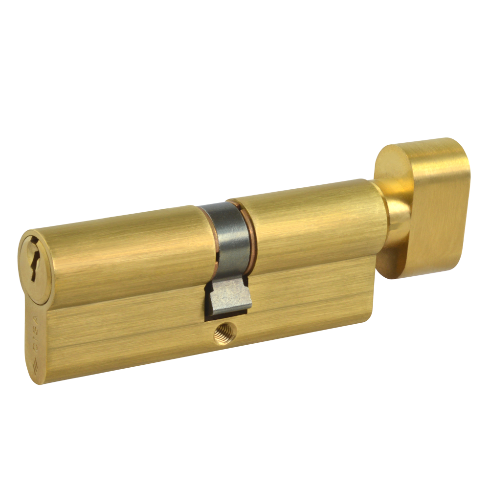 CISA C2000 Euro Key & Turn Cylinder 85mm 45/T40 40/10/T35 Keyed To Differ - Polished Brass